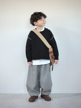 「アイテム（トップス）」を使った、ORITSUさん（キッズ・120cm）の秋コーディネート