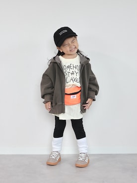 「CIAOPANIC TYPY（チャオパニックティピー）のアイテム（帽子）」を使った、ORITSUさん（キッズ・124cm）の秋コーディネート
