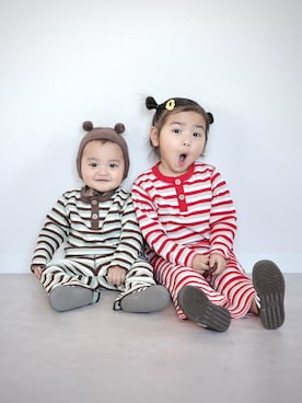 「SANSeLF（サンセルフ）のアイテム」を使った、ORITSUさん（キッズ・120cm）の春コーディネート