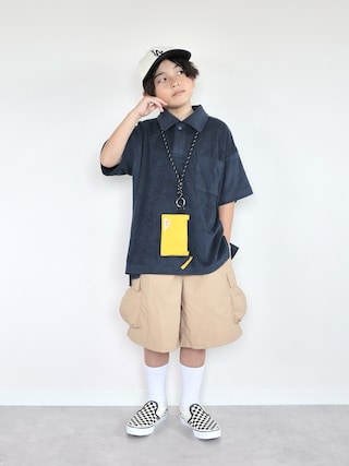 「LOWRYS FARM(ローリーズファーム)のパイルポロSS 831277(Tシャツ/カットソー)」を使った、ORITSUさん(キッズ・123cm)の夏コーディネート