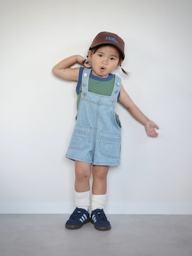 「アイテム（キャップ）」を使った、ORITSUさん（キッズ・120cm）の夏コーディネート