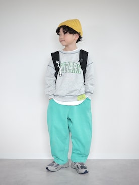 「アイテム（スウェット）」を使った、ORITSUさん（キッズ・120cm）の秋コーディネート