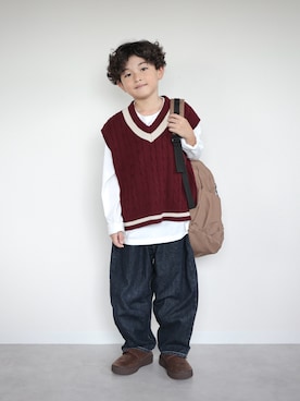 「アイテム（シューズ）」を使った、ORITSUさん（キッズ・120cm）の秋コーディネート