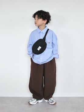 「アイテム（ボディバッグ/ウエストポーチ）」を使った、ORITSUさん（キッズ・120cm）の秋コーディネート