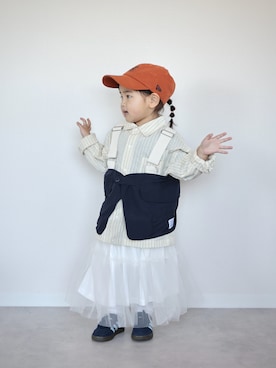 「devirock（デビロック）のアイテム」を使った、ORITSUさん（キッズ・90cm）の春コーディネート