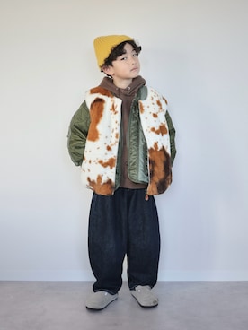 「アイテム（シューズ）」を使った、ORITSUさん（キッズ・120cm）の秋コーディネート