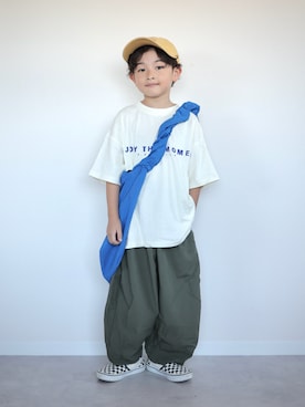 「アイテム（スリッポン）」を使った、ORITSUさん（キッズ・120cm）の夏コーディネート