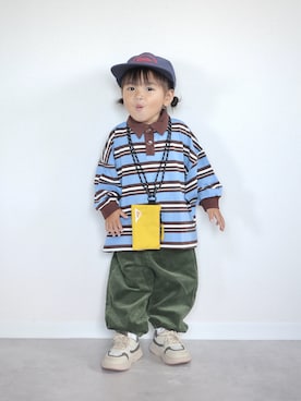 「アイテム（ポーチ）」を使った、ORITSUさん（キッズ・120cm）の秋コーディネート