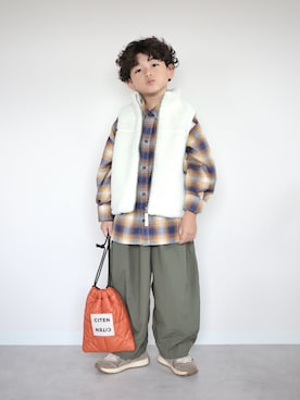 「アイテム（バッグ）」を使った、ORITSUさん（キッズ・120cm）の秋コーディネート