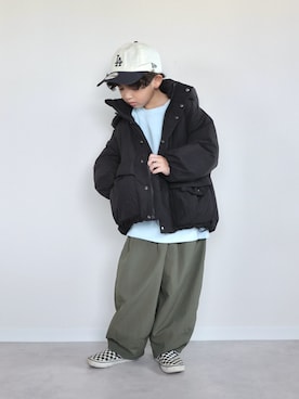 「アイテム（スリッポン）」を使った、ORITSUさん（キッズ・120cm）の秋コーディネート