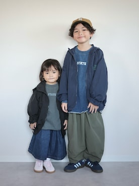 「アイテム（スウェット）」を使った、ORITSUさん（キッズ・120cm）の秋コーディネート