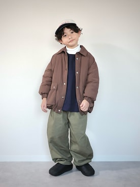 「アイテム（サンダル）」を使った、ORITSUさん（キッズ・120cm）の冬コーディネート