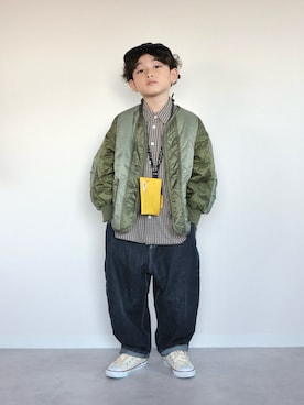 「アイテム（PC・スマホグッズ/家電）」を使った、ORITSUさん（キッズ・120cm）の秋コーディネート