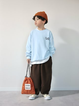 「LOWRYS FARM（ローリーズファーム）のフォトウラケプルオーバー　601899（スウェット）」を使った、ORITSUさん（キッズ・120cm）の秋コーディネート