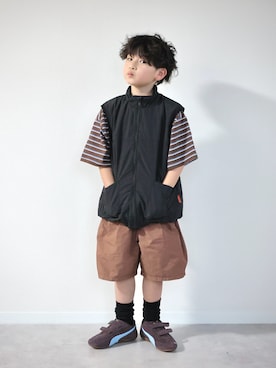 「BREEZE（ブリーズ）のアイテム（パンツ）」を使った、ORITSUさん（キッズ・120cm）の春コーディネート