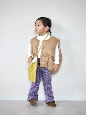 「アイテム（バッグ）」を使った、ORITSUさん（キッズ・120cm）の冬コーディネート