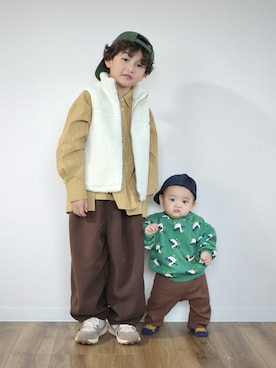 「アイテム（シャツ/ブラウス）」を使った、ORITSUさん（キッズ・120cm）の秋コーディネート