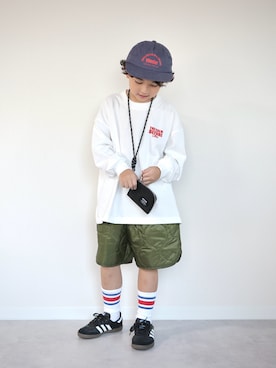 「アイテム（コインケース）」を使った、ORITSUさん（キッズ・120cm）の秋コーディネート