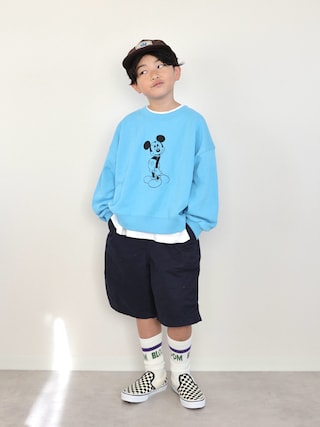 「VANS（バンズ）の【VANS(ヴァンズ)】CLASSIC スリッポン[17cm-21cm](KIDS)（スリッポン）」を使った、ORITSUさん（キッズ・124cm）の秋コーディネート