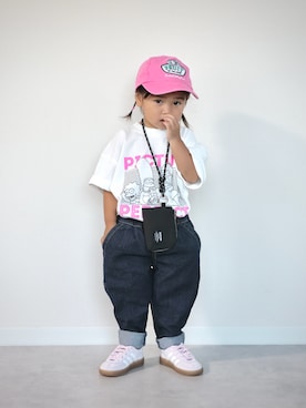 「アイテム（キャップ）」を使った、ORITSUさん（キッズ・120cm）の夏コーディネート