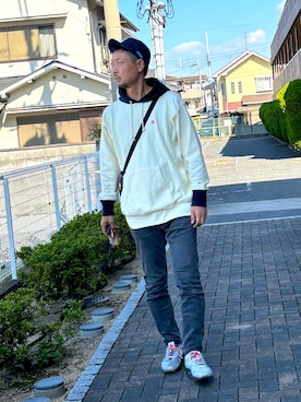 「アイテム（キャップ）」を使った、TKさん（メンズ・182cm）の秋コーディネート