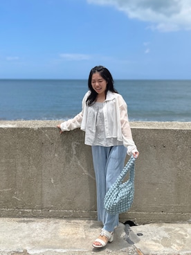 「ATTENTION（アテンション）のアイテム」を使った、Sharon Hungさん（レディース・154cm）の夏コーディネート