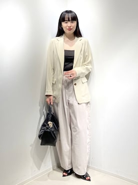 「A part by（アパートバイ）のハートモチーフバッグ（ショルダーバッグ、ブラック系）」を使った、まゆてぃんさん（レディース・164cm）の春コーディネート