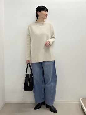 「A part by（アパートバイ）のアイテム（ボストンバッグ）」を使った、まゆてぃんさん（レディース・164cm）の秋コーディネート