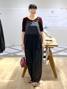 「アイテム（チュニック）」を使った、まゆてぃんさん（レディース・164cm）の夏コーディネート
