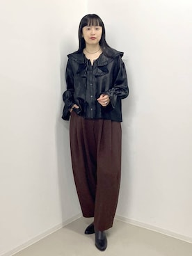 「A part by（アパートバイ）のアイテム（シャツ/ブラウス）」を使った、まゆてぃんさん（レディース・164cm）の秋コーディネート