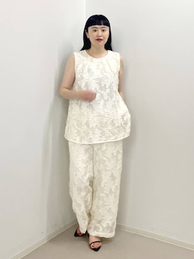 「A part by（アパートバイ）のナローストラップサンダル（サンダル、ブラック系）」を使った、まゆてぃんさん（レディース・164cm）の夏コーディネート
