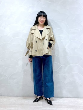 「アイテム（トレンチコート）」を使った、まゆてぃんさん（レディース・164cm・30代）の秋コーディネート