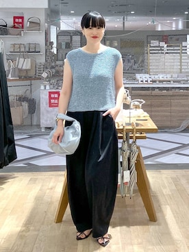 「アイテム（ニット/セーター）」を使った、まゆてぃんさん（レディース・164cm・30代）の夏コーディネート