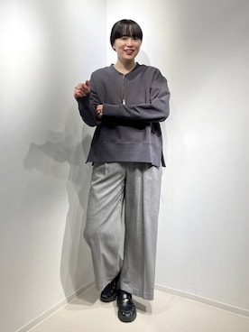 「A part by（アパートバイ）のボリュームコインローファー（ローファー、ブラック系）」を使った、まゆてぃんさん（レディース・164cm）の春コーディネート
