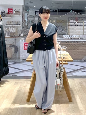 「アイテム（ベスト）」を使った、まゆてぃんさん（レディース・164cm・30代）の夏コーディネート