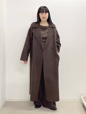 「アイテム（ステンカラーコート）」を使った、まゆてぃんさん（レディース・164cm・30代）の秋コーディネート