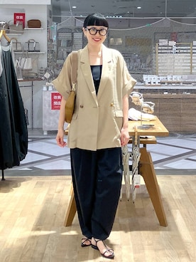 「A part by（アパートバイ）のアイテム（ジャケット/アウター）」を使った、まゆてぃんさん（レディース・164cm）の夏コーディネート