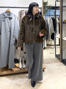 「apart by lowrys」｜「アイテム（その他アウター）」を使った、まゆてぃんさん（レディース・164cm）の秋コーディネート