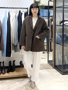 「アイテム（スラックス）」を使った、まゆてぃんさん（レディース・164cm・30代）の秋コーディネート