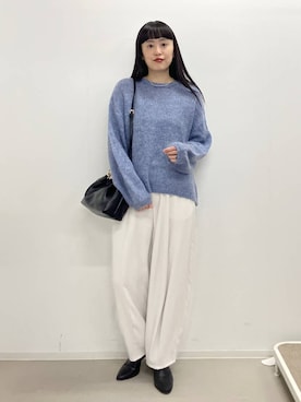 「アイテム（スラックス）」を使った、まゆてぃんさん（レディース・164cm・30代）の冬コーディネート