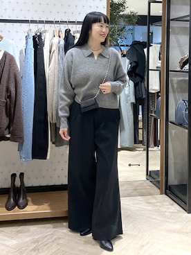 「アイテム（パンツドレス）」を使った、まゆてぃんさん（レディース・164cm）の冬コーディネート