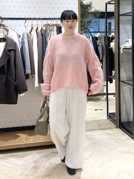 「A part by（アパートバイ）のアイテム（ボストンバッグ）」を使った、まゆてぃんさん（レディース・164cm）の秋コーディネート