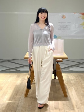 「アイテム（カーディガン/ボレロ）」を使った、まゆてぃんさん（レディース・164cm・30代）の夏コーディネート