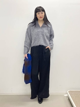 「アイテム（ストール/ショール）」を使った、まゆてぃんさん（レディース・164cm・30代）の冬コーディネート