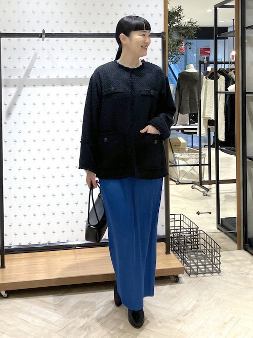 Sサイズ展開・セットアップ対応】ツイードノーカラージャケット（ノー