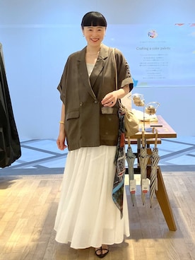 「骨格ストレート」｜「アイテム（財布/小物）」を使った、まゆてぃんさん（レディース・164cm）の夏コーディネート