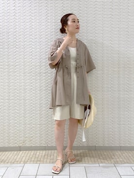 「アパートバイローリーズ」｜「アイテム（帽子）」を使った、まゆてぃんさん（レディース・153cm）の夏コーディネート