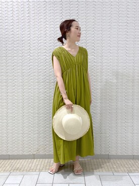 「アパートバイローリーズ」｜「アイテム（帽子）」を使った、まゆてぃんさん（レディース・153cm）の夏コーディネート