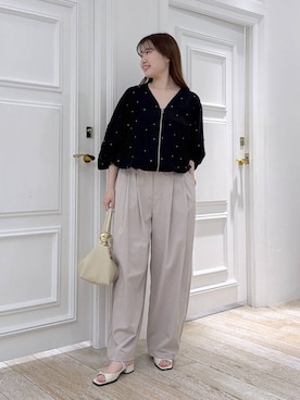 「A part by（アパートバイ）のハートモチーフバッグ（ショルダーバッグ、ホワイト系）」を使った、yumaさん（レディース・164cm）の春コーディネート