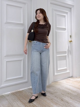 「A part by（アパートバイ）のハートモチーフバッグ（ショルダーバッグ、ブラック系）」を使った、yumaさん（レディース・164cm）の夏コーディネート